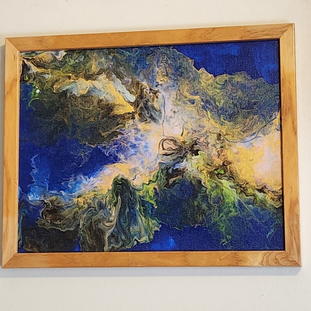 Original acrylic pour painting.  Artwork is 10" X 13".